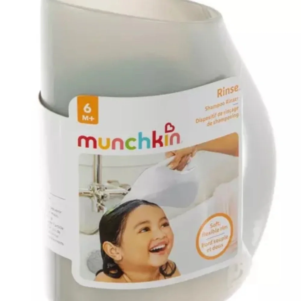 New Munchkins Rinse Shampoo Bath Rinser Cup Ultra Soft Flex Rim Kids Pets Elders